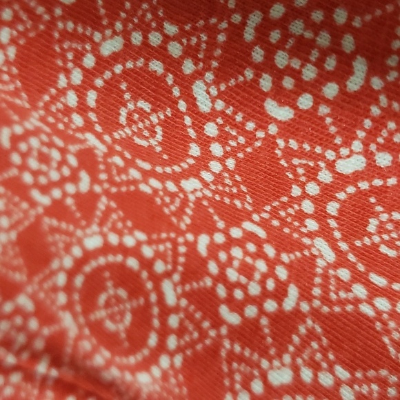 Lands' End. NWOT. Orange/Red; Notched Crew Neck; Crocheted & Knit Top.  Size 1X - Picture 5 of 15